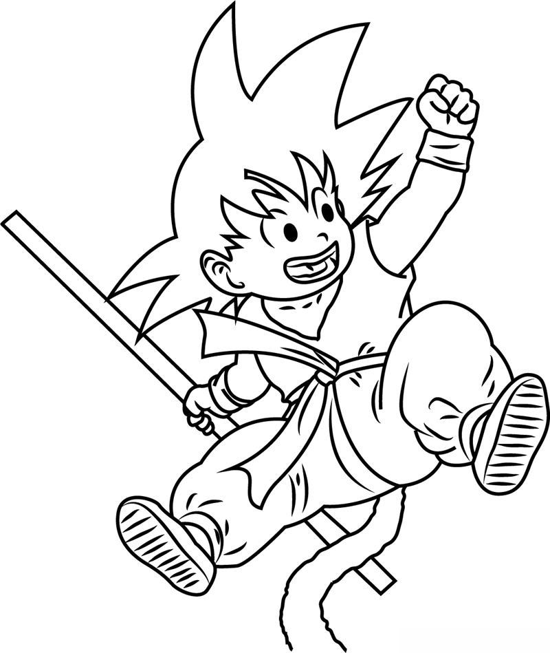 Desenho do Goku - Dragon Ball - confira imagens (png) para baixar, imprimir e colorir do herói saiyajin do anime Dragon Ball.