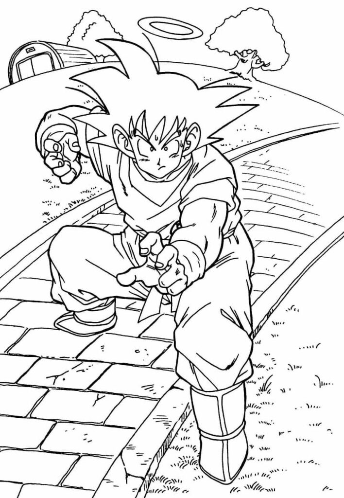 Desenho do Goku - Dragon Ball - confira imagens (png) para baixar, imprimir e colorir do herói saiyajin do anime Dragon Ball.