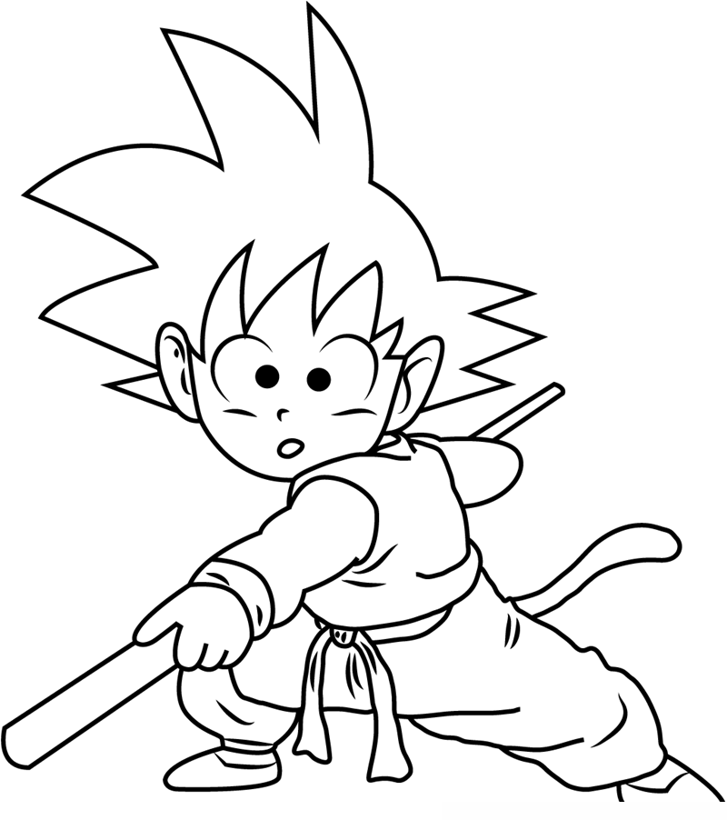 Desenho do Goku - Dragon Ball - confira imagens (png) para baixar, imprimir e colorir do herói saiyajin do anime Dragon Ball.