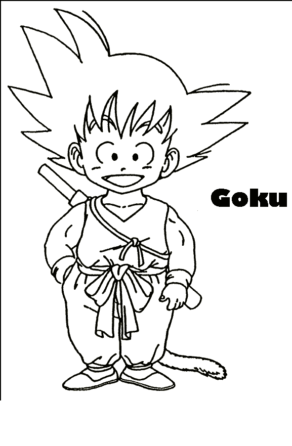 Desenho do Goku - Dragon Ball - confira imagens (png) para baixar, imprimir e colorir do herói saiyajin do anime Dragon Ball.