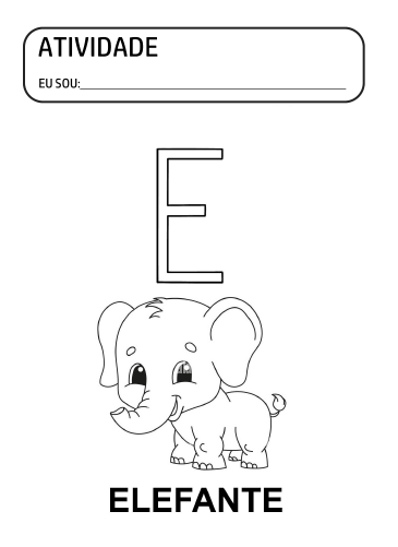 Confira diversas atividades com a Letra E para pintar, colorir e imprimir. São lindas atividades prontas grátis de educação infantil para colorir, pintar e imprimir o pdf com a vogal E de Elefante.