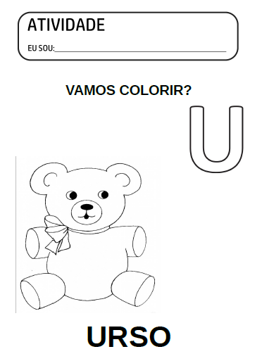 Confira diversas atividades com a Letra U para colorir, pintar e imprimir. São lindas atividades prontas grátis de educação infantil para colorir, pintar e imprimir o pdf com a vogal U DE URSO