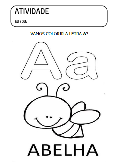 Colorindo desenhos com a vogal E - Atividade Educativa para Pré
