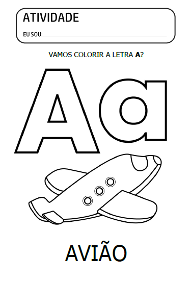 Confira diversas atividades com a letra A para colorir e imprimir - Avião. São lindas atividades de educação infantil para colorir, pintar e imprimir o pdf.