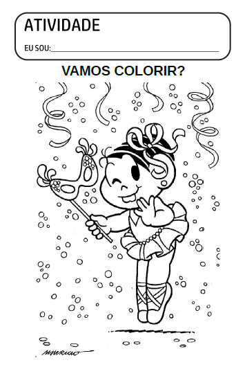 Desenho de carnaval para imprimir e colorir. Atividades prontas e fáceis para pintar sobre a festa de carnaval, com máscaras e desenhos de personagens no carnaval.