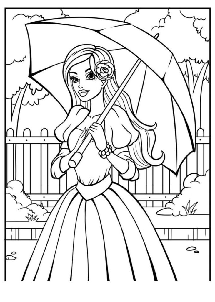 Explore nosso desenho para colorir da Barbie e solte a imaginação com cenas cheias de estilo e diversão, perfeitas para todas as idades!